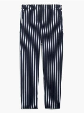 J Crew Striped Jamie Pant Elastic Waist Annie Stripe Navy Salt 2 NEW